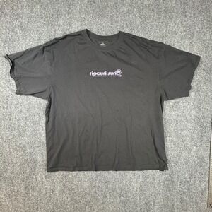 Rip Curl Surf Mens XL Graphic T-Shirt Black Purple Palm Tree Retro Summer Soul
